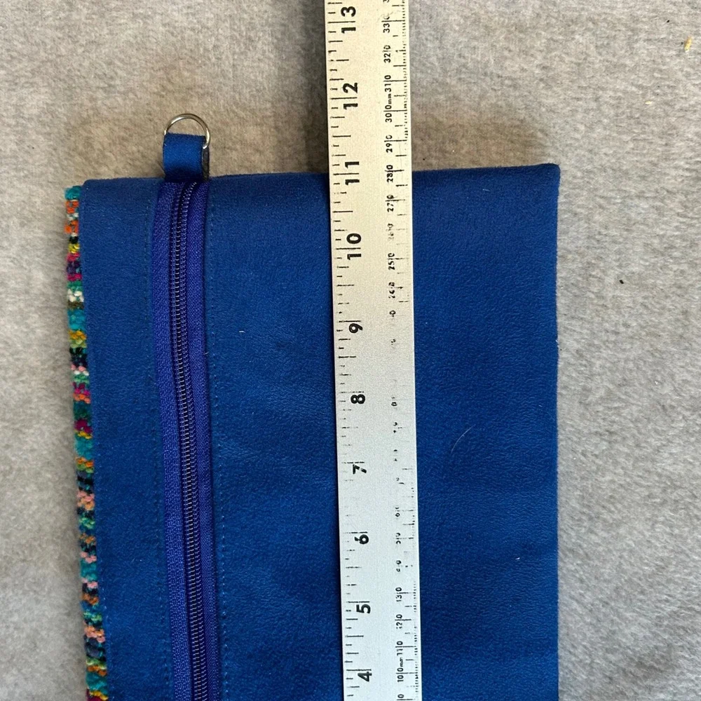Peruvian Blue Colorful Hand Woven Clutch Purse‎ with Wristlet Strap Evening Bag